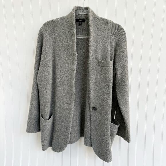J. Crew Cocoon Sweater Blazer Jacket Grey Cardigan Cozy - Picture 2 of 16